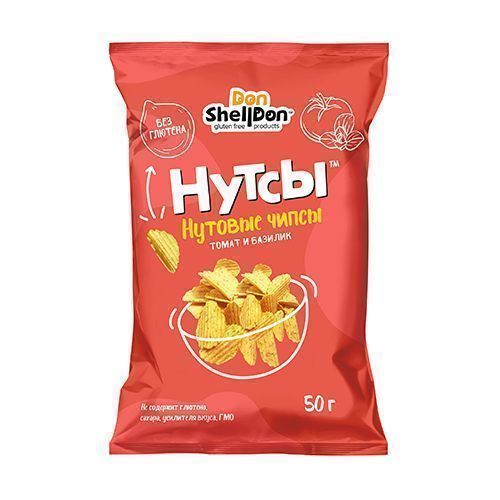 Чипсы безглютеновые "НУТСЫ" со вкусом томат и базилик, 50 г