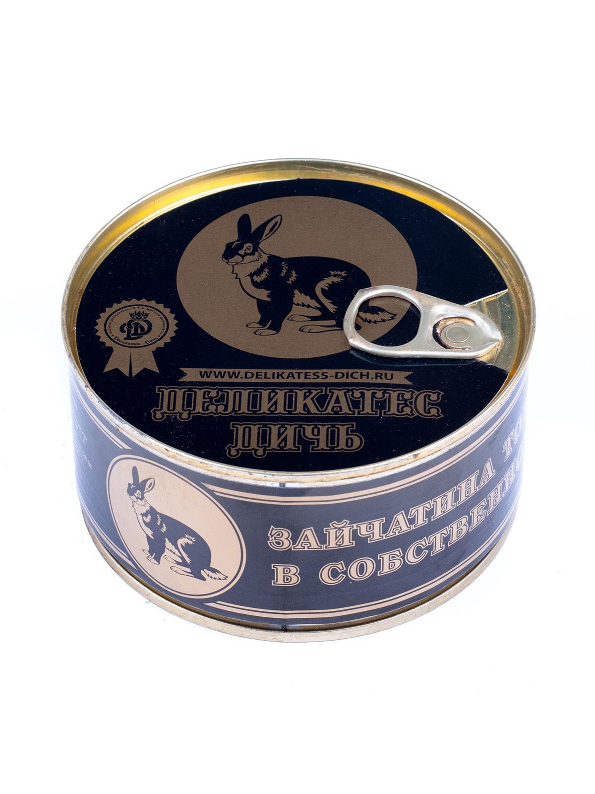 Мясо заяц тушеное 325 г Деликатес дичь