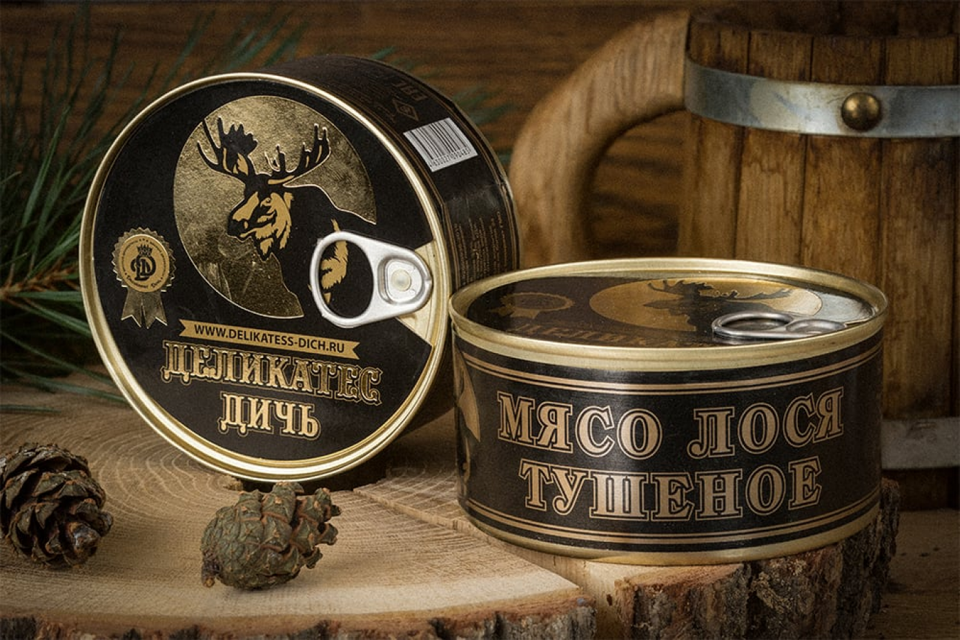 Мясо лося тушеное 325 г Деликатес дичь