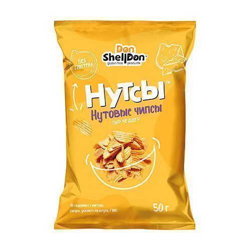 Чипсы безглютеновые "НУТСЫ" со вкусом сыра чеддер, 50 г