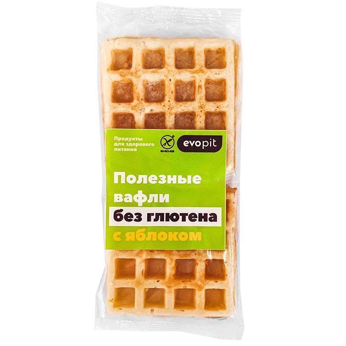 Бельгийские вафли без глютена с яблоком EVOPIT 220г