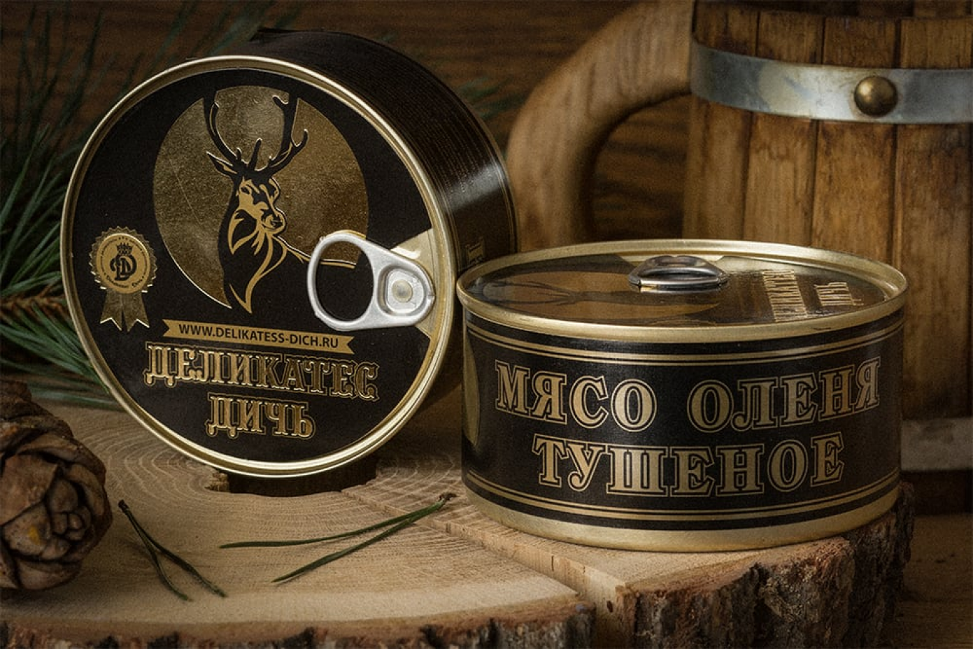Мясо оленя тушеное 325 г Деликатес дичь